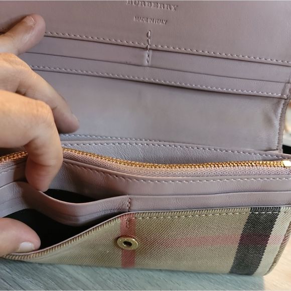 BURBERRY Exploded Check Pattern Leather Continental Wallet in EUC with COA - Picture 11 of 15